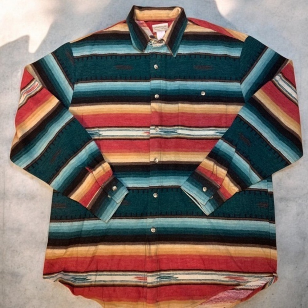 Vintage 90’s Aztec Pattern Button Down Men’s Shirt Large